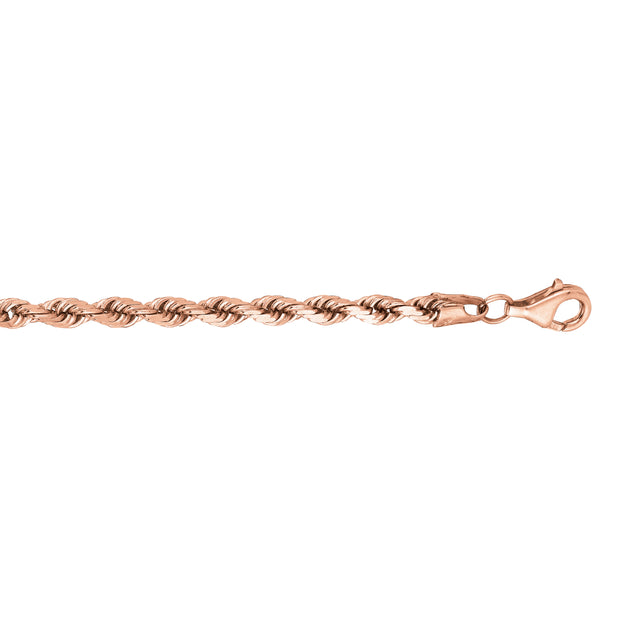 14K Gold 8.5"" 3.8mm Diamond Cut Royal Rope Chain