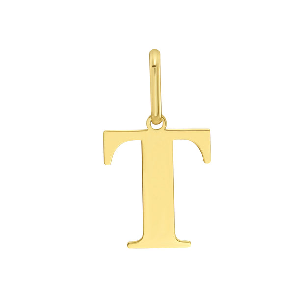 14K Gold Initial T Charm
