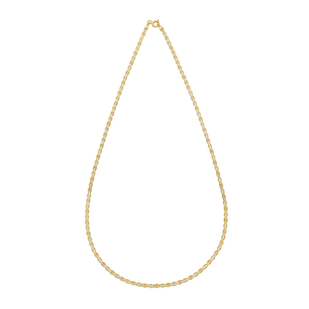 14K Gold 2mm Pave Valentino Chain