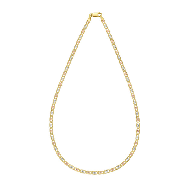 14K Gold 3.5mm Pave Valentino Chain