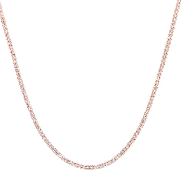 14K Rose 3.14mm Two-Tone Fancy Ice Chain