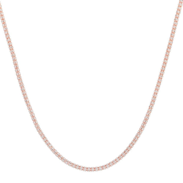 14K Rose 3.14mm Two-Tone Fancy Ice Chain