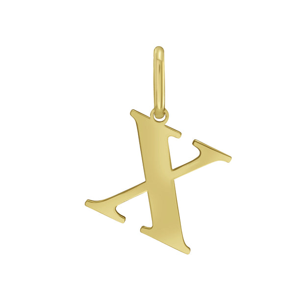 14K Gold Initial X Charm