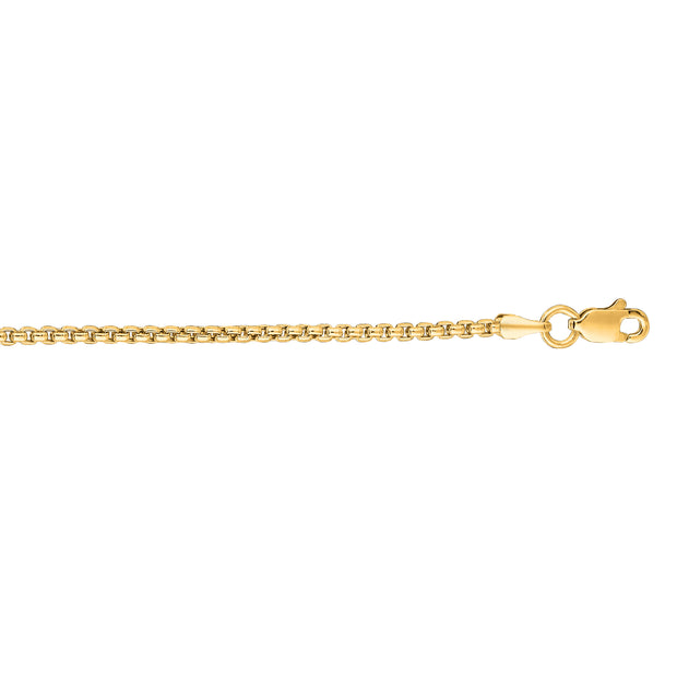 14K Gold 1.8mm Lite Round Box Chain