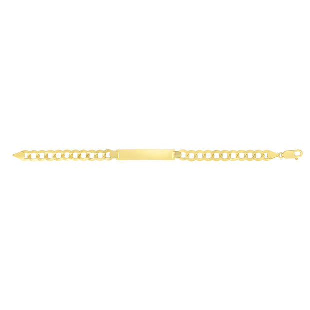 14K Gold 8.3mm Polished Curb ID Bracelet