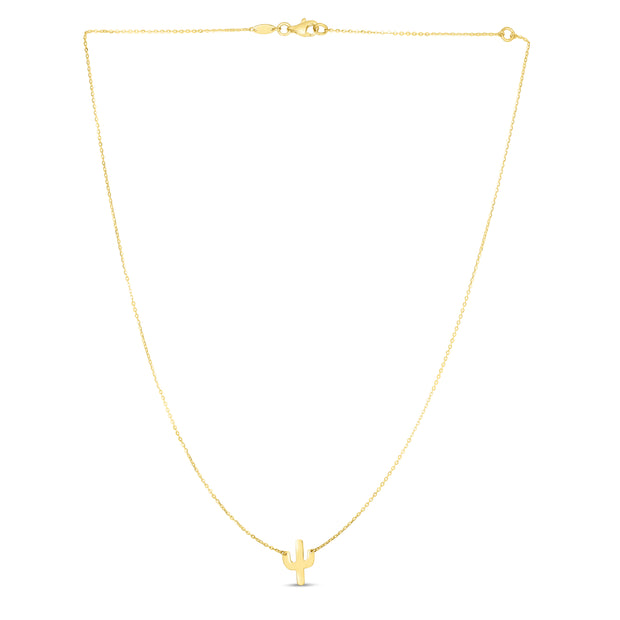 14K Gold Mini Cactus Necklace