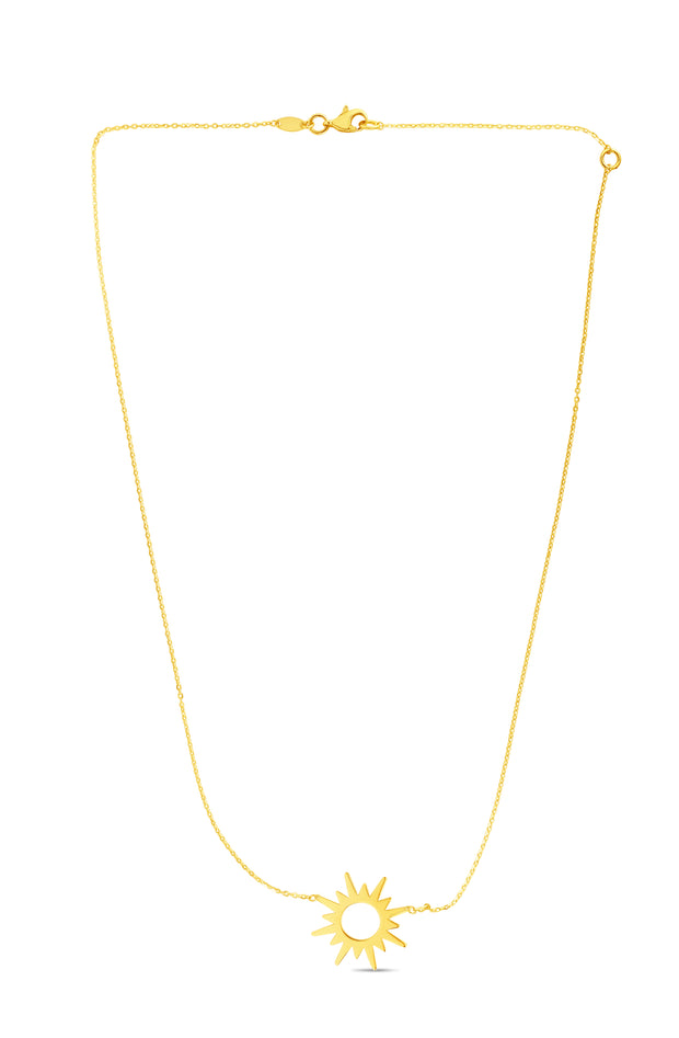 14K Gold Sunburst Necklace