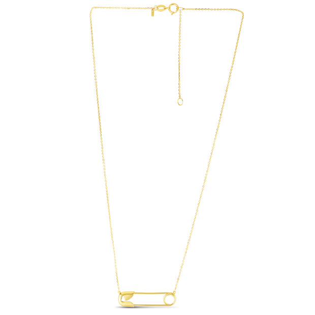 14K Safety Pin Necklace