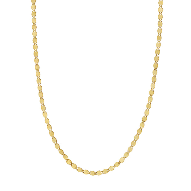 14K Gold 2.2mm Oval Mirror Link Chain