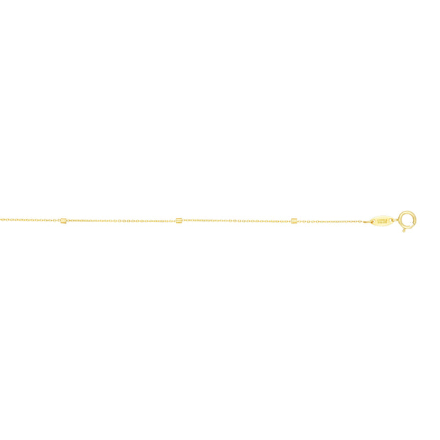 14K Gold 1.5mm Polished Cube Saturn Chain