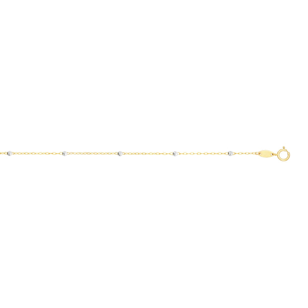 14K Gold 3.5mm Diamond Cut Bead Saturn Chain