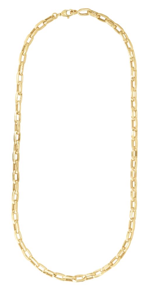 14K Mens Paperclip Necklace