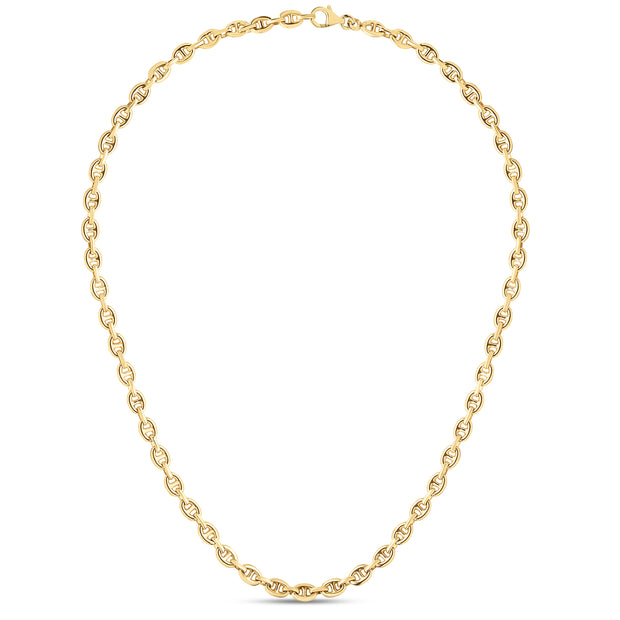 14K Puffed 5.4mm Mariner Necklace