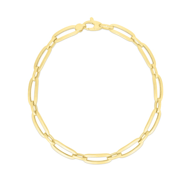 14K Gold 4.6mm Bombay Paperclip Bracelet