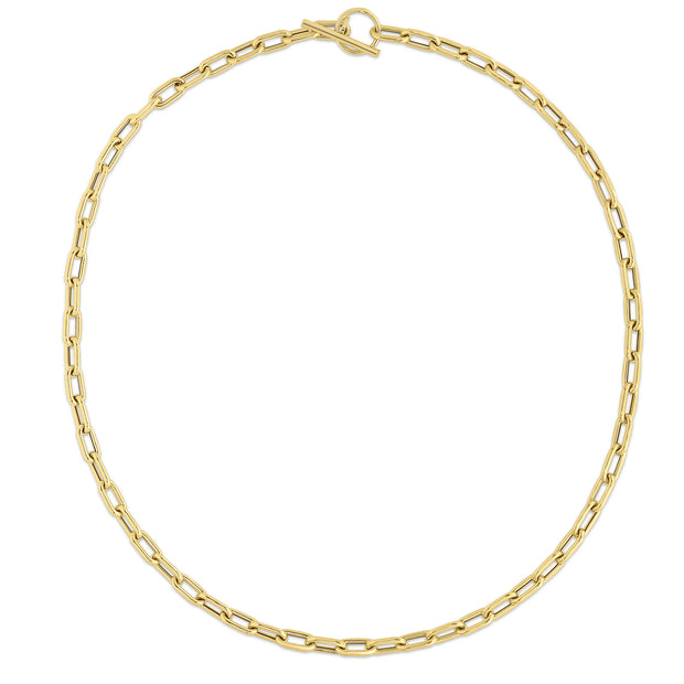 14K Gold Paperclip Toggle Link Bracelet