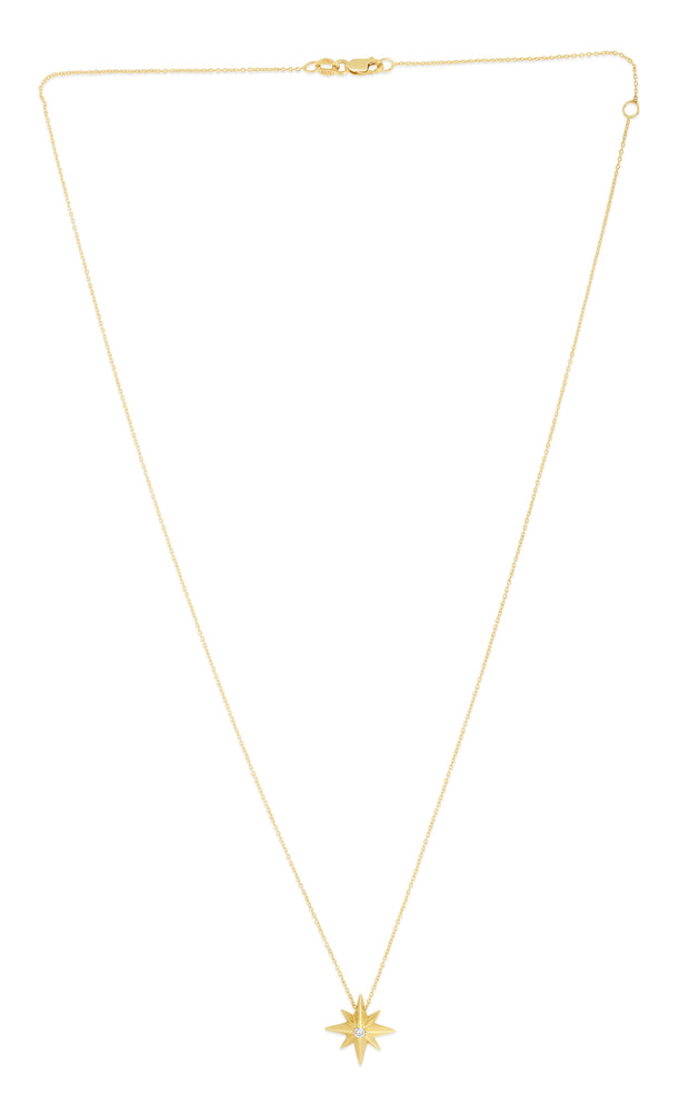 14K Gold Diamond North Star Necklace