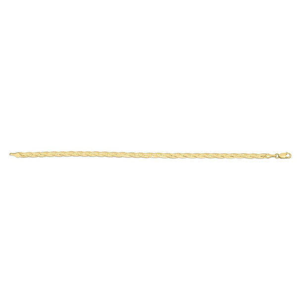 14K Braided Herringbone Necklace