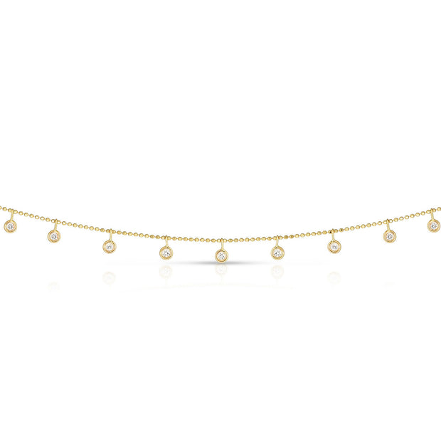 14K Gold .25ct Dangling Diamonds Necklace