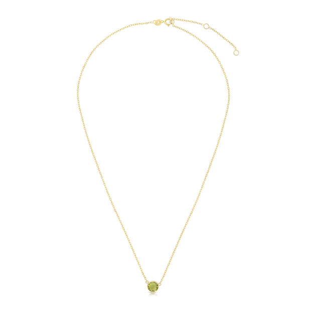 14K Gold & Peridot Solitaire Necklace