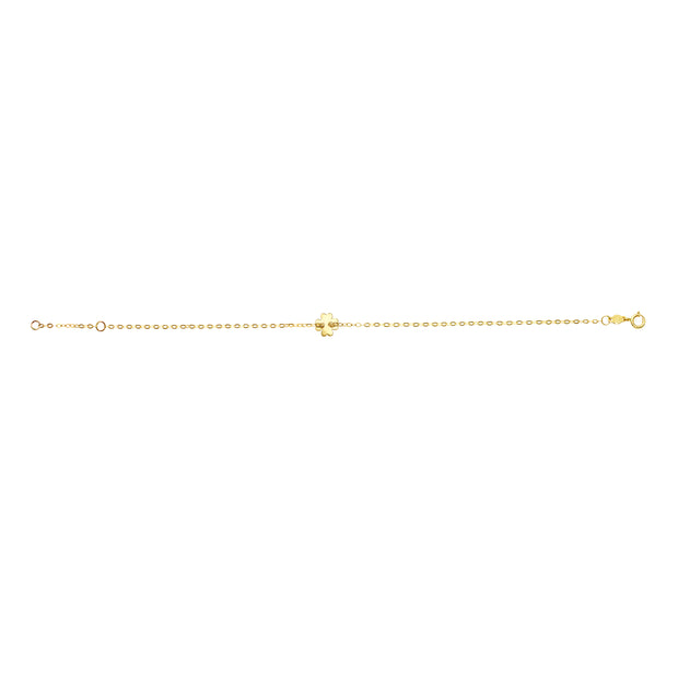 14K Gold Clover Bracelet