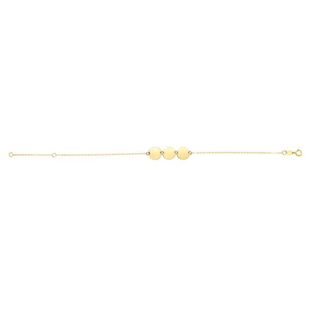 14K Gold Triple Circle Bracelet