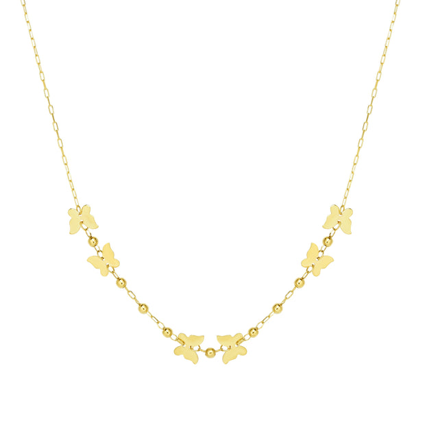 14K Gold Butterfly Necklace