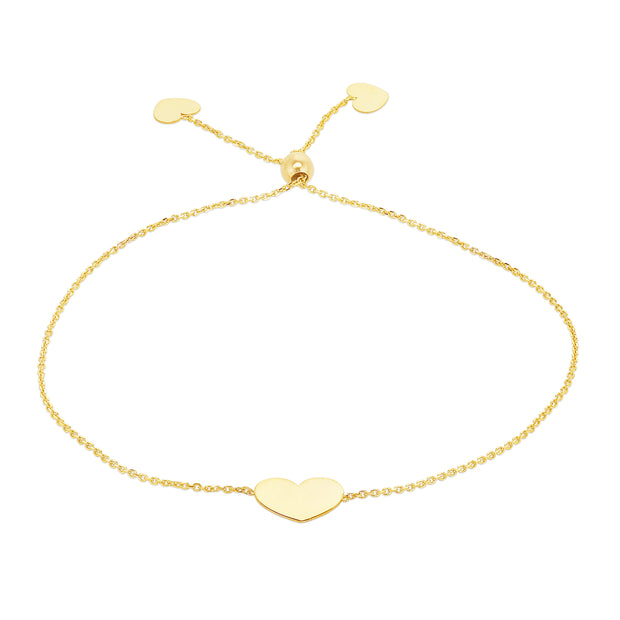 14K Gold Heart Friendship Bracelet