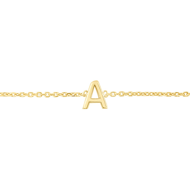 14K Mini Initial A Bracelet