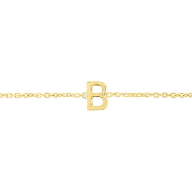 14K Mini Initial B Necklace
