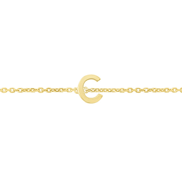 14K Mini Initial C Bracelet