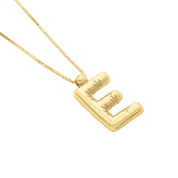 14K Helium Initial E Pendant