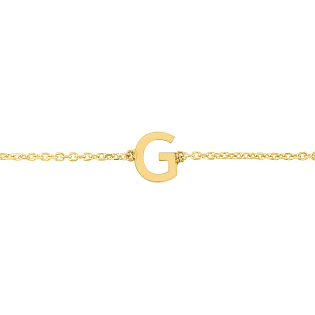14K Mini Initial G Bracelet
