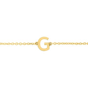 14K Mini Initial G Bracelet
