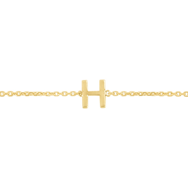 14K Mini Initial H Necklace