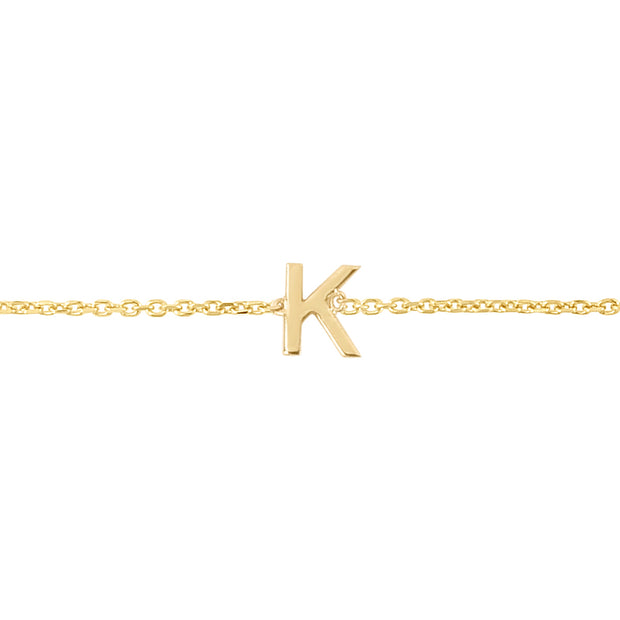 14K Mini Initial K Necklace