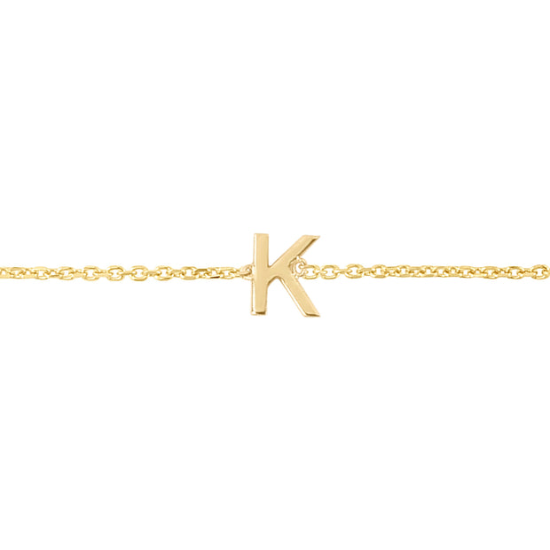 14K Mini Initial K Bracelet