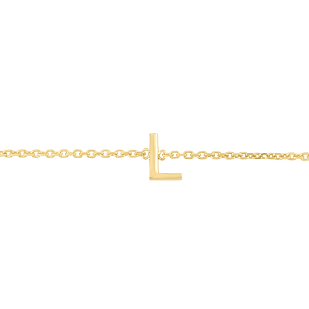 14K Mini Initial L Necklace