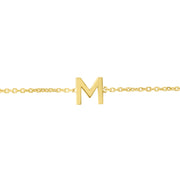 14K Mini Initial M Necklace