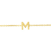 14K Mini Initial M Necklace
