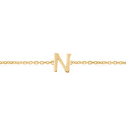 14K Mini Initial N Necklace