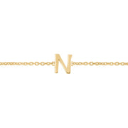 14K Mini Initial N Necklace