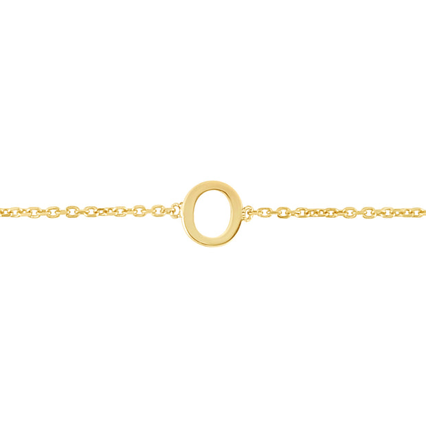 14K Mini Initial O Bracelet