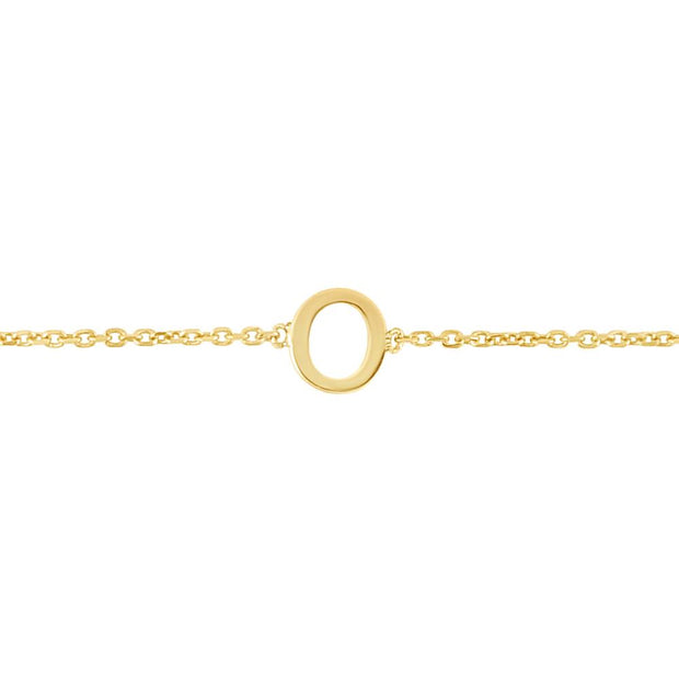 14K Mini Initial O Necklace