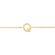 14K Mini Initial Q Necklace