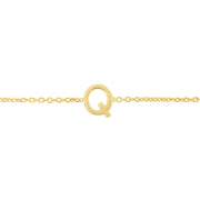 14K Mini Initial Q Necklace