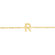 14K Mini Initial R Necklace