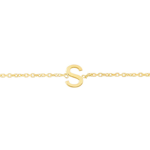 14K Mini Initial S Necklace