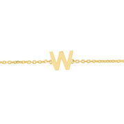 14K Mini Initial W Necklace