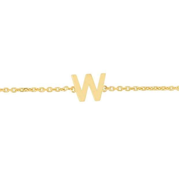 14K Mini Initial W Necklace