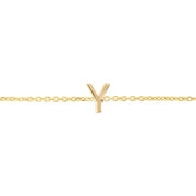 14K Mini Initial Y Necklace